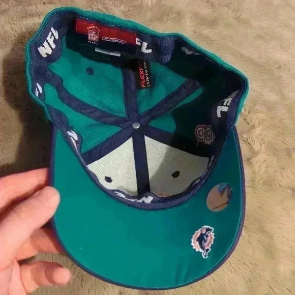 NFL Apparel Reebok Miami Dolphins hat, green and blue, one size - Picture 6 of 9